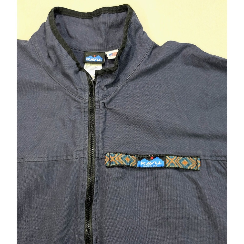 90s Kavu Canvas‎ Pullover Mens L 1/4 Zip Jacket Zip Pocket USA Made Vintage